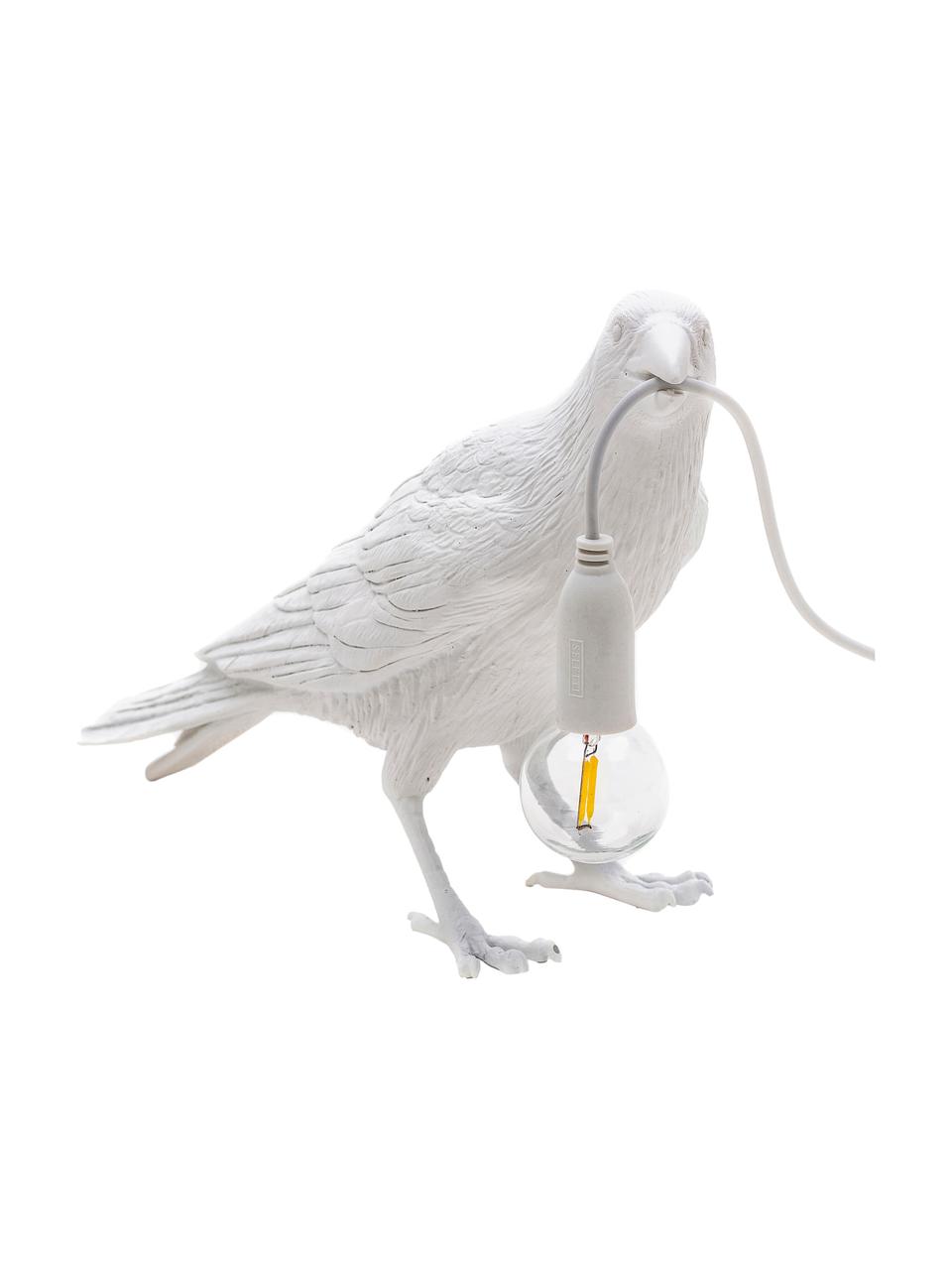 Lámpara de mesa de diseño Bird, Cable: plástico, Blanco, An 33 x Al 12 cm