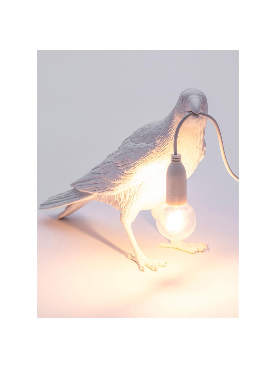 Dizajn stolová lampa Bird, Biela