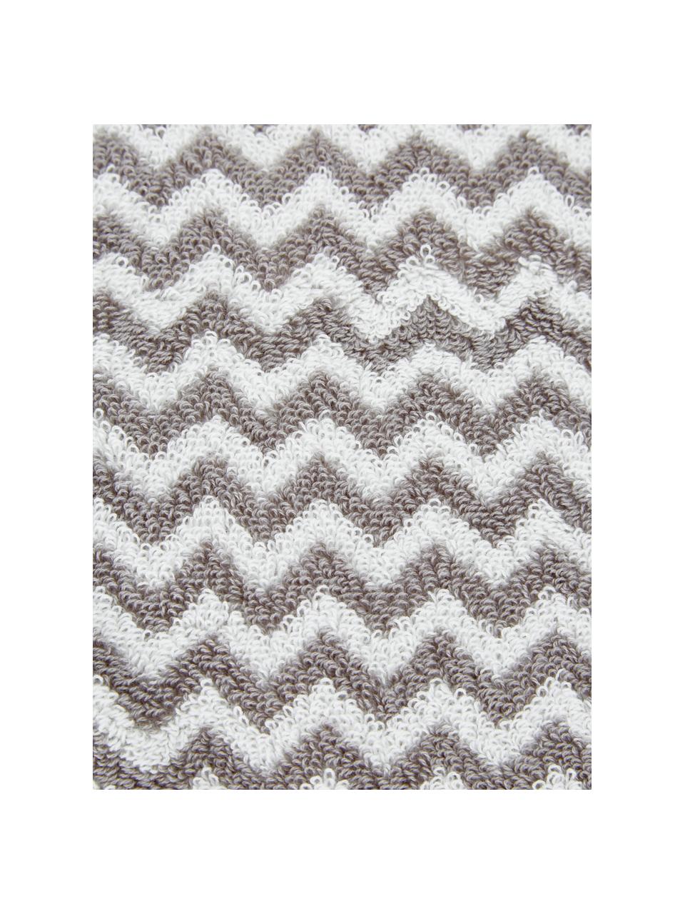 Asciugamano con motivo a zigzag Liv 2 pz, 100% cotone,
qualità media 550 g/m², Taupe, bianco, Asciugamano per ospiti, Larg. 30 x Lung. 50 cm, 2 pz