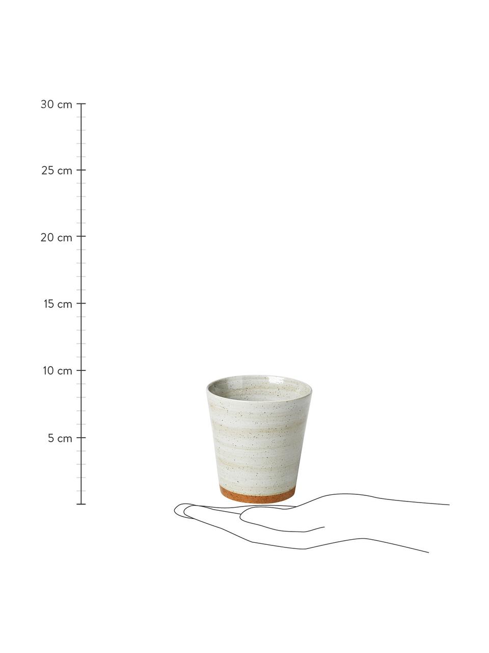 Tasse à expresso en grès Grød, 2 pièces, Grès cérame, Blanc crème, brun, Ø 8 x haut. 8 cm