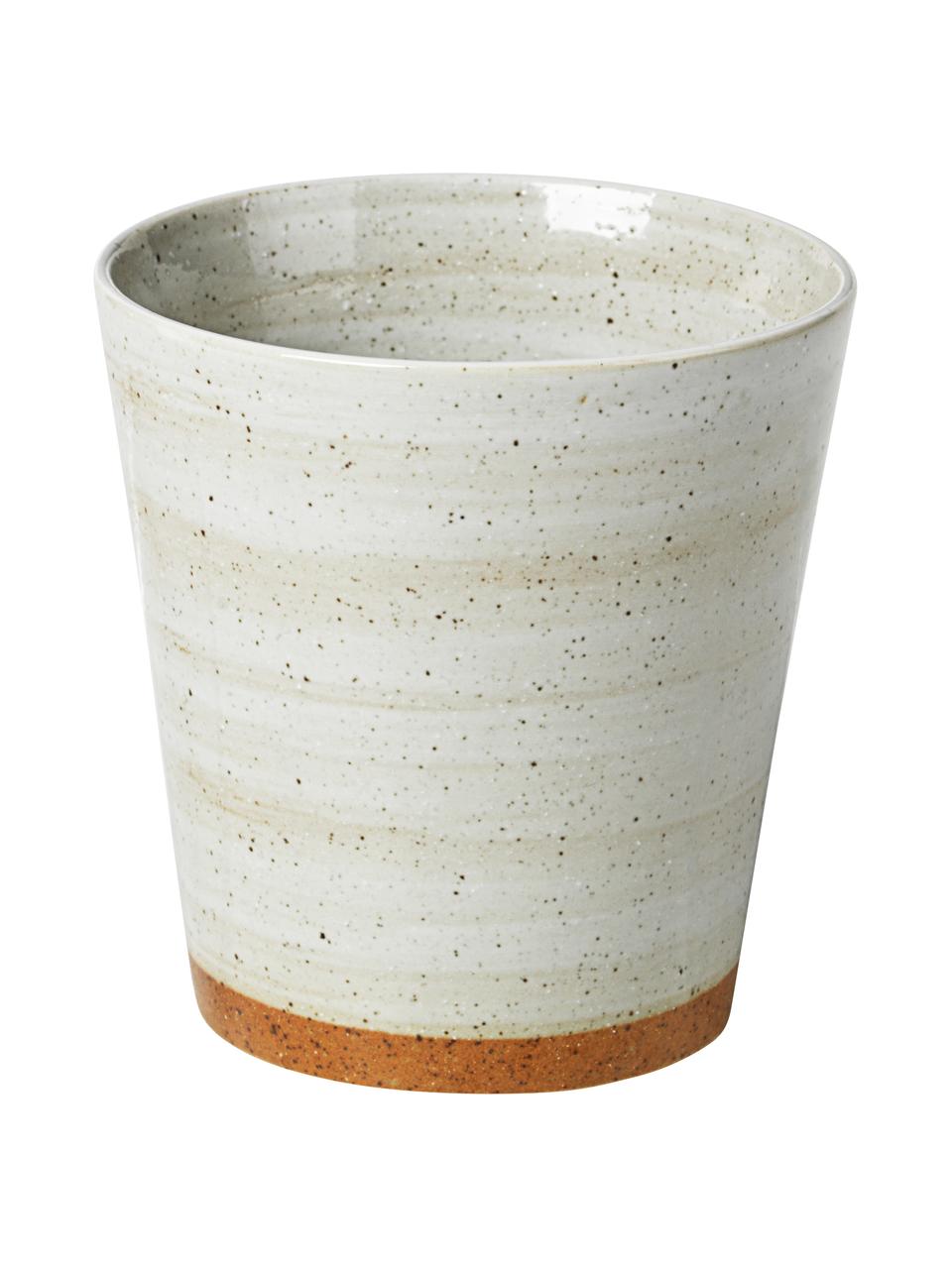 Tasse à expresso en grès Grød, 2 pièces, Grès cérame, Blanc crème, brun, Ø 8 x haut. 8 cm