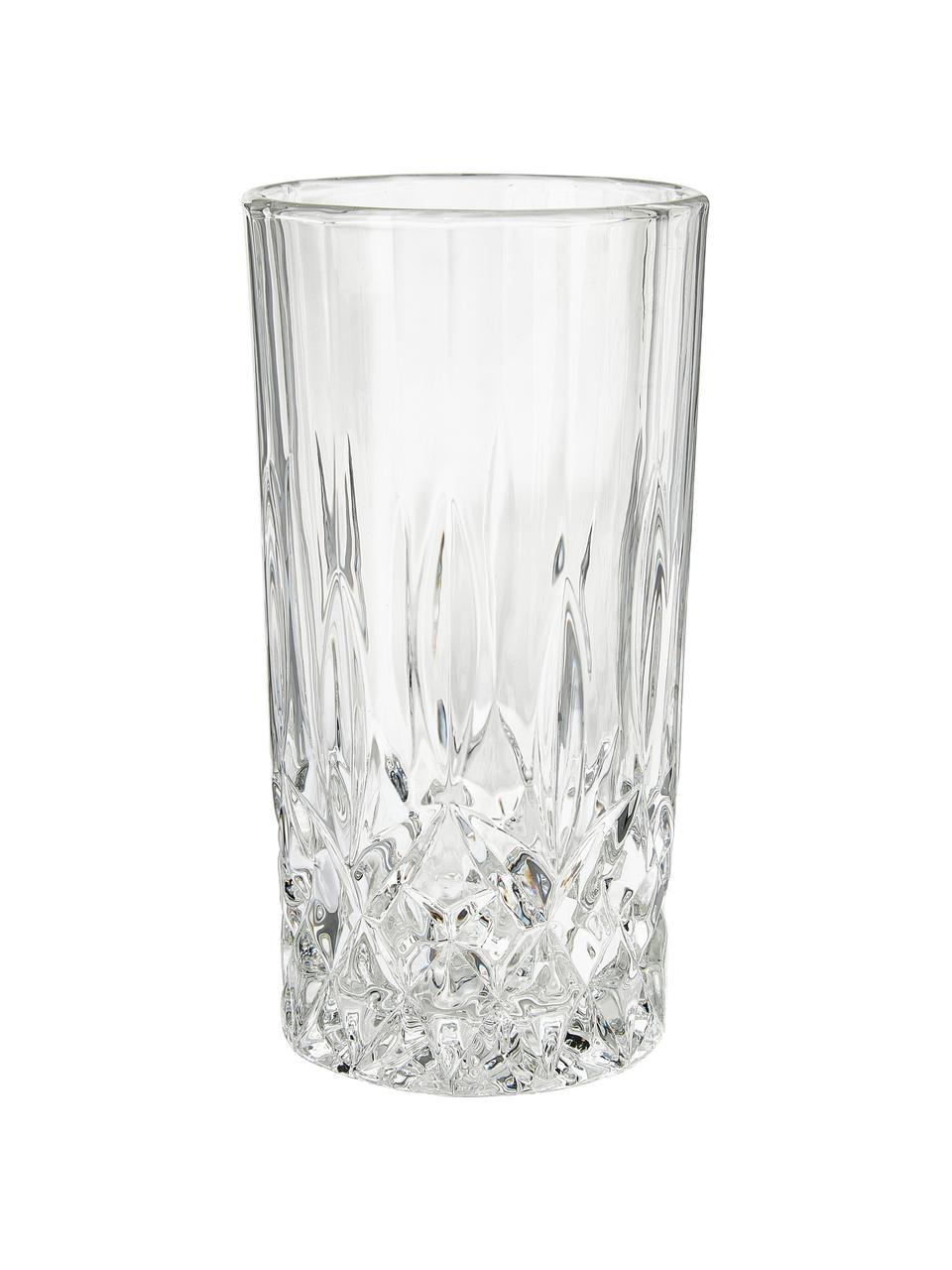 Set 8 bicchieri con rilievo in cristallo George, Vetro, Trasparente, Set in varie misure
