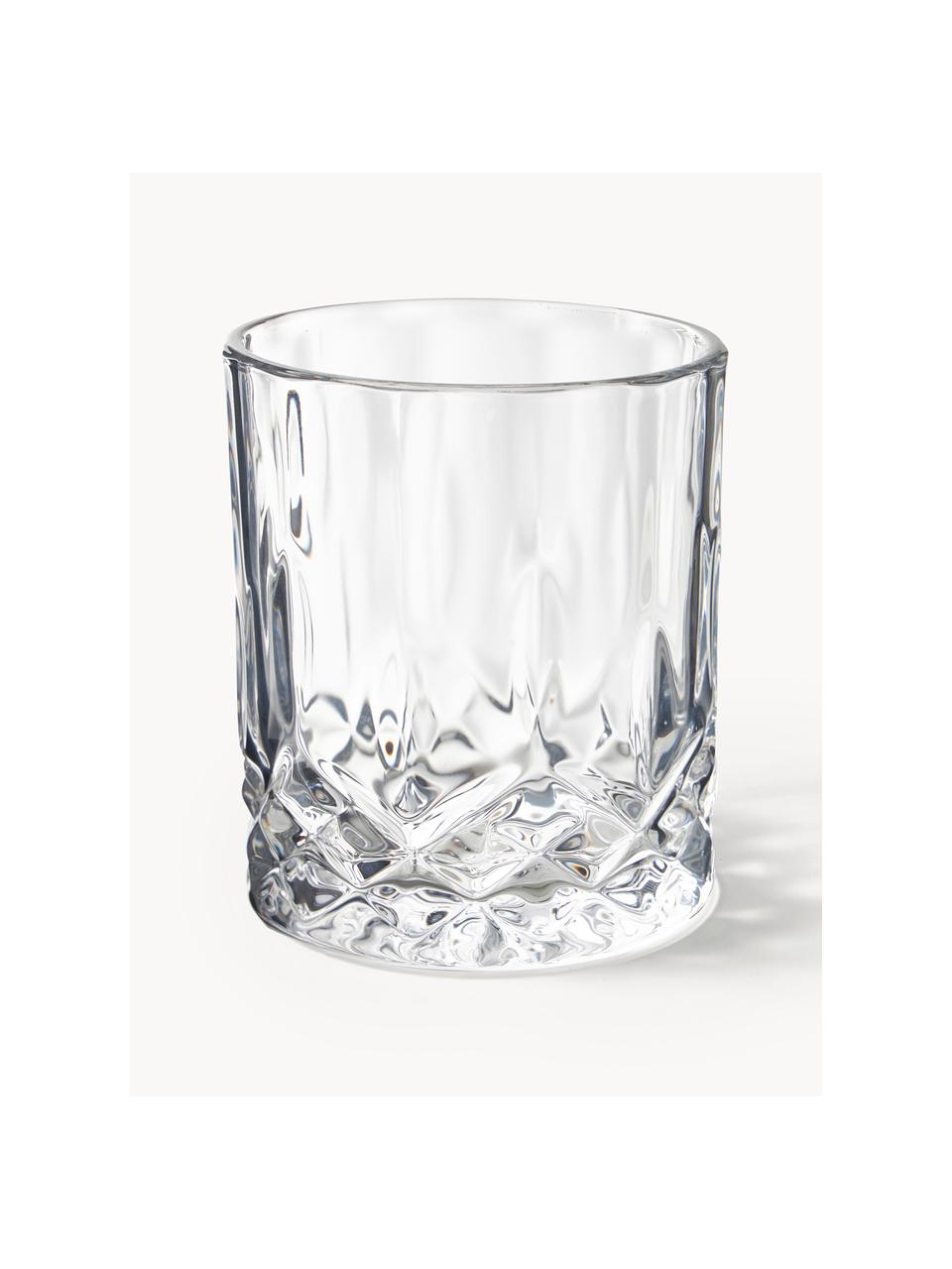 Gläser George mit Kristallrelief, 8er-Set, Glas, Transparent, Set mit verschiedenen Grössen