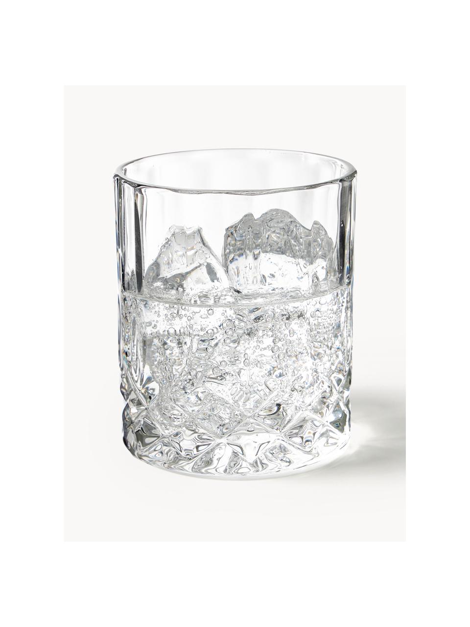 Set 8 bicchieri con rilievo in cristallo George, Vetro, Trasparente, Set in varie misure