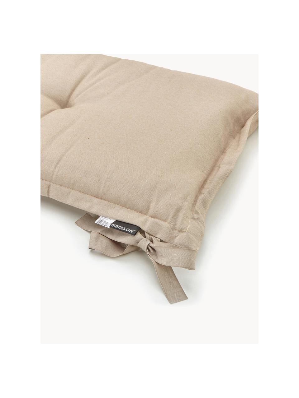 Effen bankkussen Panama, 2 stuks, Bekleding: 50% katoen, 45% polyester, Beige, B 48 x L 120 cm