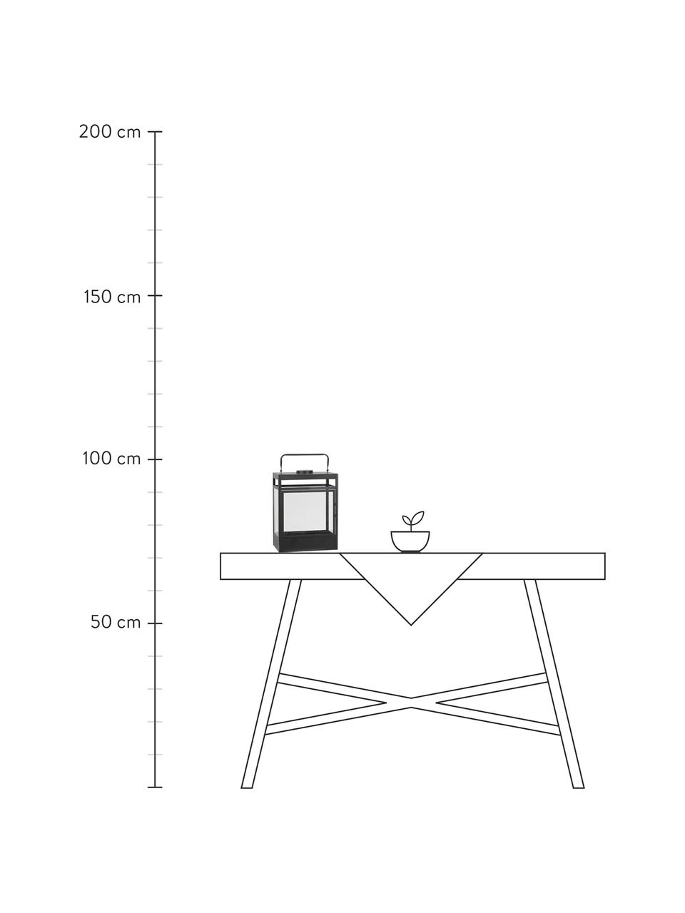 Bateriově napájená LED lucerna Flint, Černá, Š 38 cm, V 18 cm