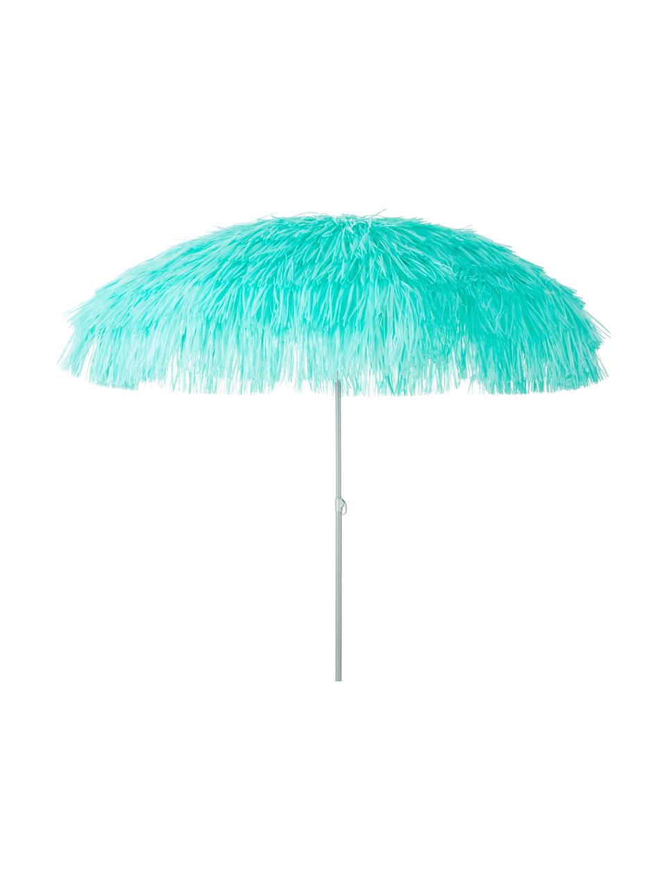 Parasol Hawaii in turquoise met franjes, Ø 200 cm, Turquoise, Ø 200 x H 210 cm