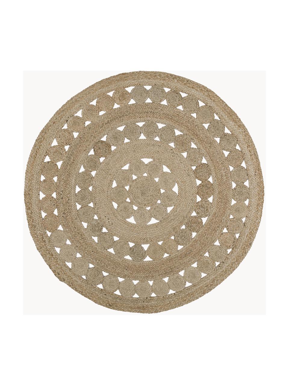 Tappeto rotondo in juta fatto a mano Shyam, 100% juta, Marrone, Ø 150 cm (taglia M)