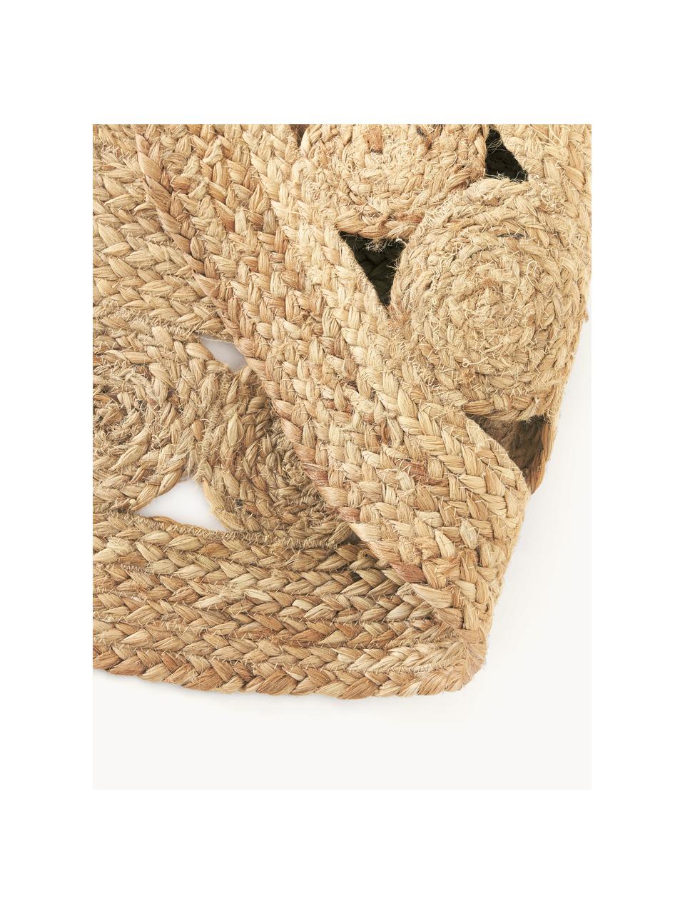 Runder Jute-Teppich Shyam, handgefertigt, 100 % Jute, Braun, Ø 150 cm (Größe M)