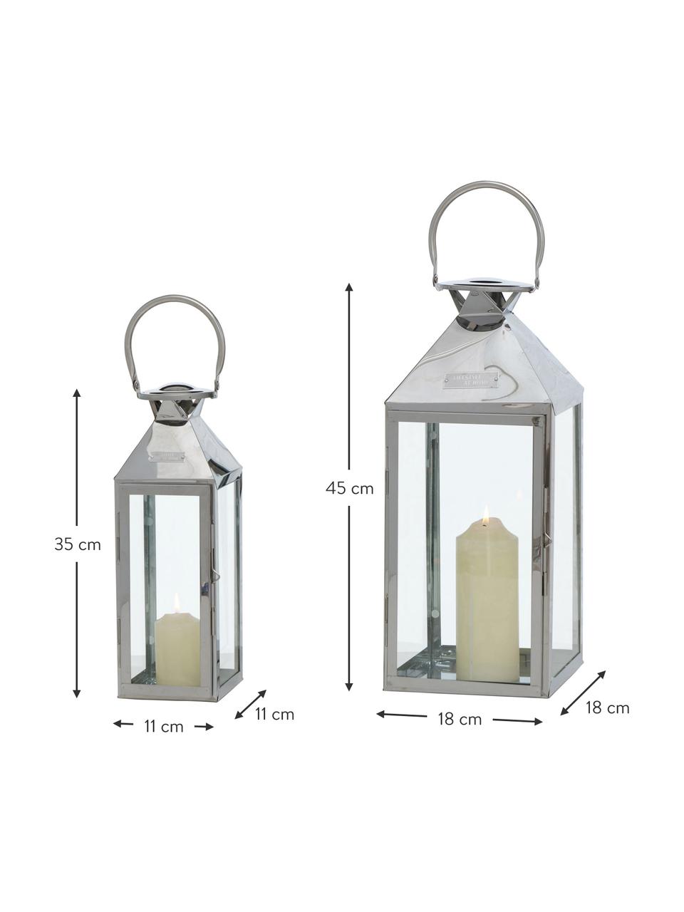 Lanterne Jason, 2 élém., Acier inoxydable, Lot de différentes tailles