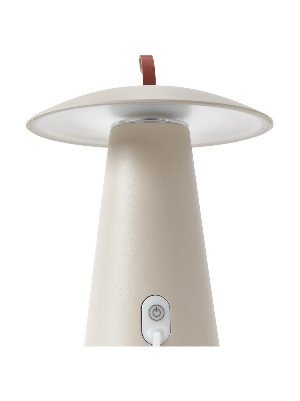 Zewnętrzna lampa stołowa LED z funkcją przyciemniania Ara To-Go, Beżowy, Ø 20 x W 29 cm