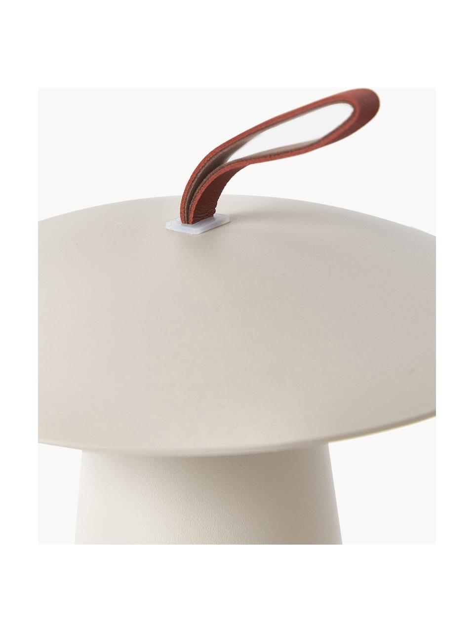 Lampada da tavolo portatile da esterno luce regolabile Ara To-Go, Lampada: alluminio rivestito, Manico: similpelle, Beige, Ø 20 x Alt. 29 cm