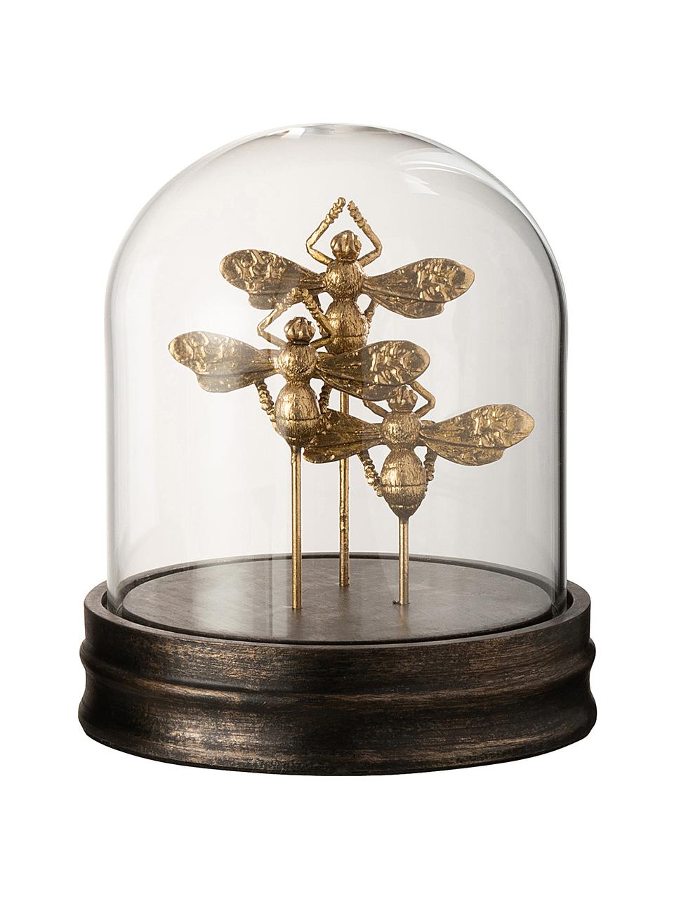 Deko-Objekt Bumblebee, Glocke: Glas, Goldfarben, Ø 16 x H 17 cm