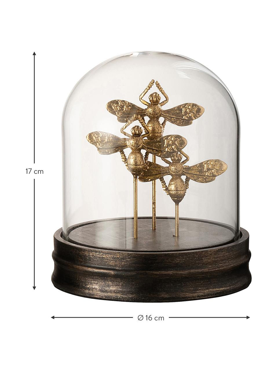 Decoratief object Bumblebee, Stolp: glas, Goudkleurig, Ø 16 x H 17 cm