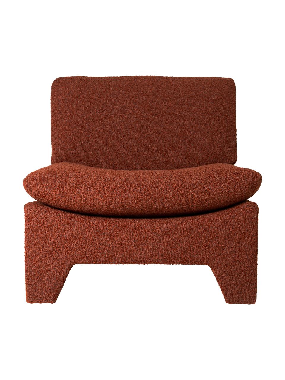 Poltroncina in tessuto color terracotta Karl, Rivestimento: 92 % poliestere, 8 % coto, Struttura: legno, Terracotta, Larg. 84 x Prof. 82 cm