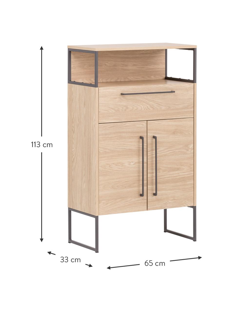 Bad-Midischrank Rosalie in Eichenholz-Optik, B 65 cm, Eichenholz-Optik, B 65 x H 113 cm