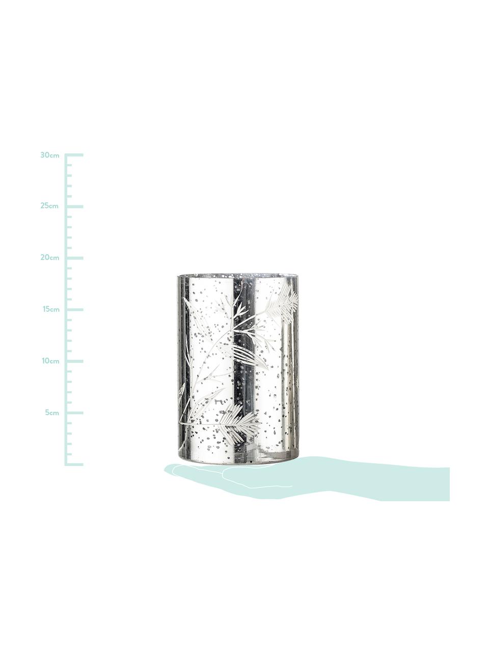 Portavelas Silva, Vidrio, Plateado, Ø 12 x Al 19 cm