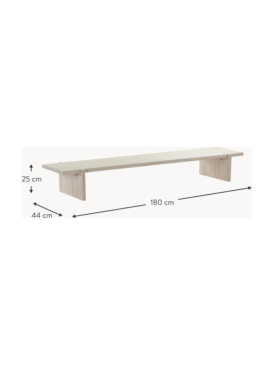 Mesa de centro de madera de roble Tottori, Madera de roble, Madera de roble, An 180 x F 44 cm