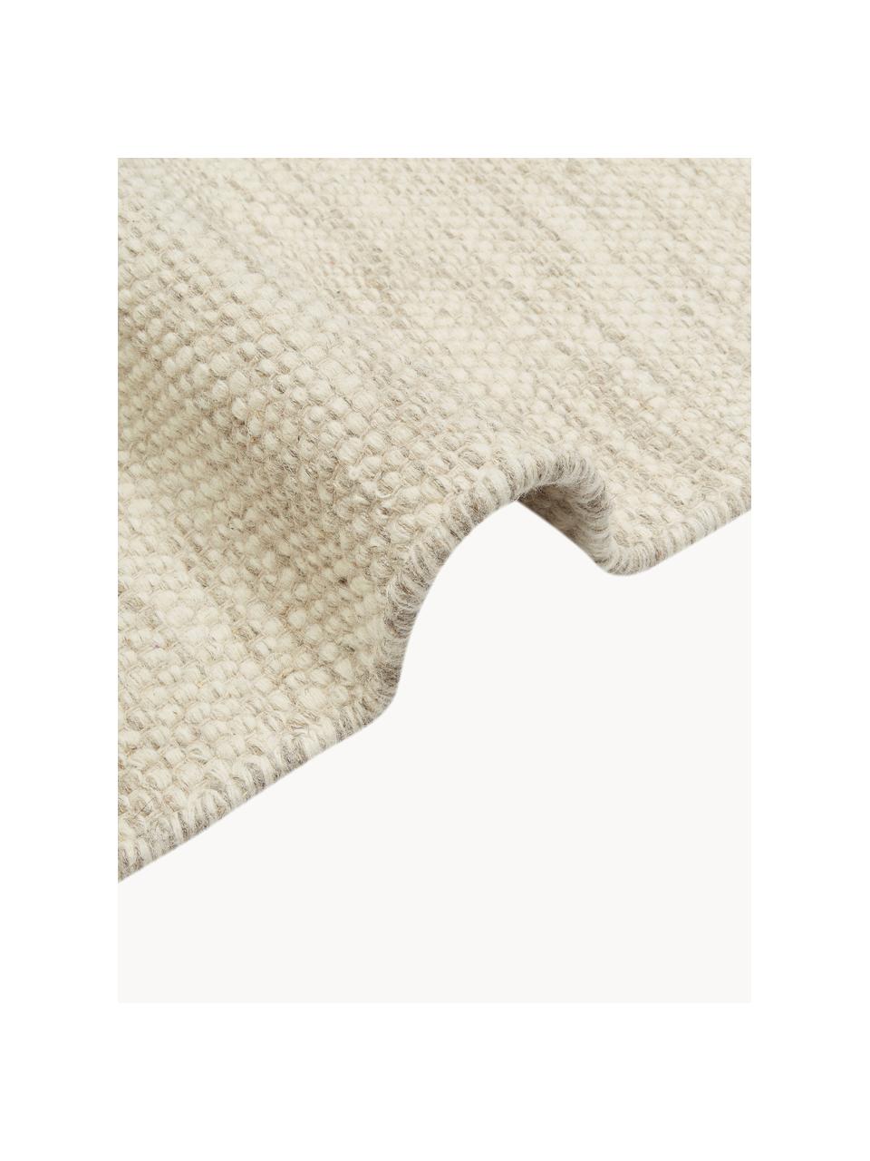 Tapis en laine tissé main, chiné Asko, Beige, larg. 70 x long. 140 cm (taille XS)