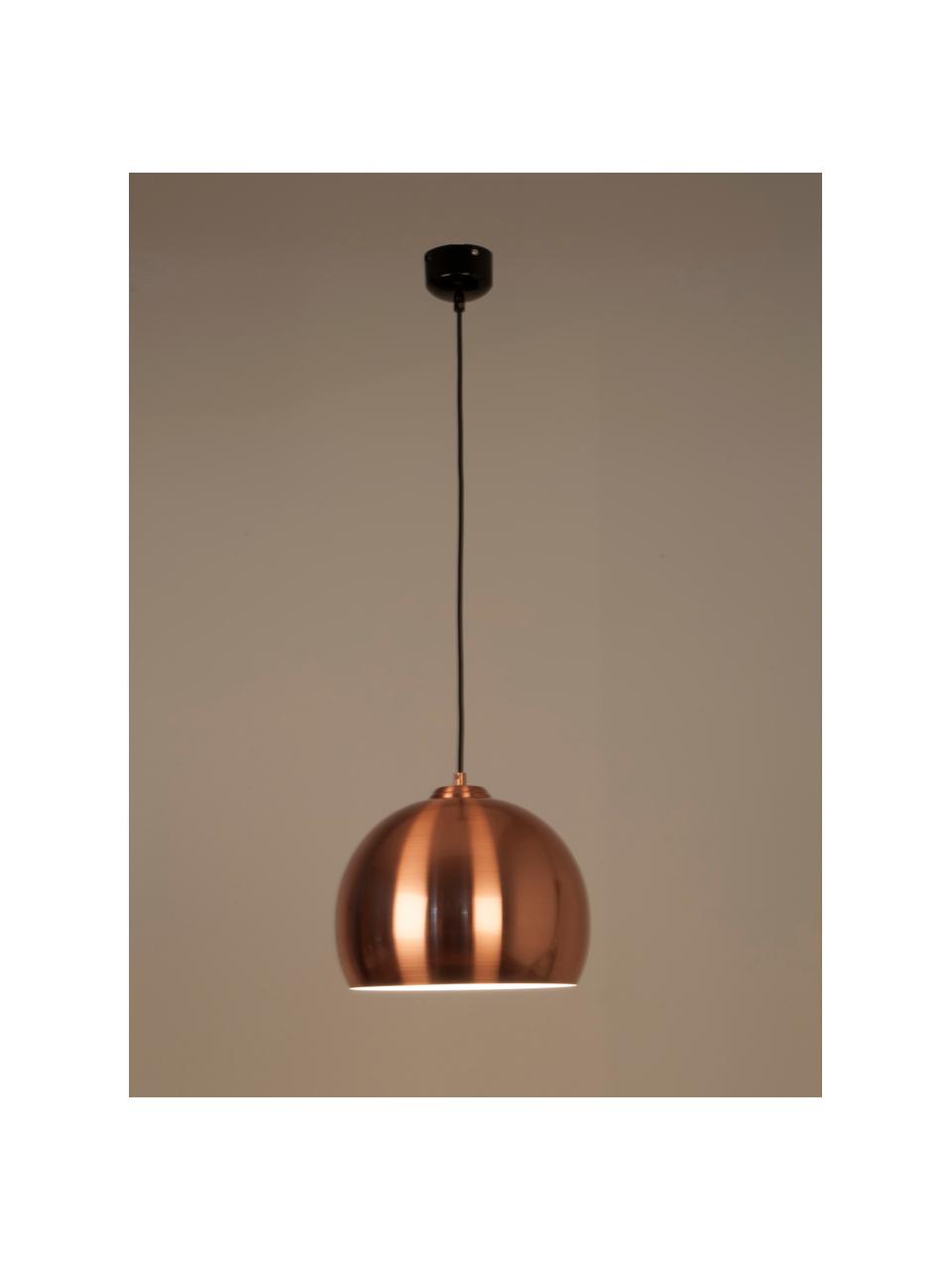 Lampa wisząca z metalu Big Glow, Miedziany, Ø 27 x W 24 cm