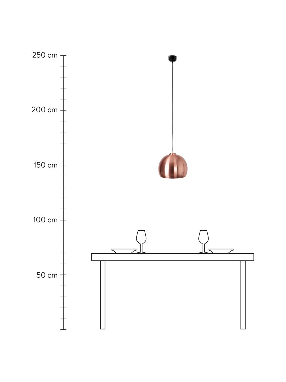 Lampa wisząca z metalu Big Glow, Miedziany, Ø 27 x W 24 cm