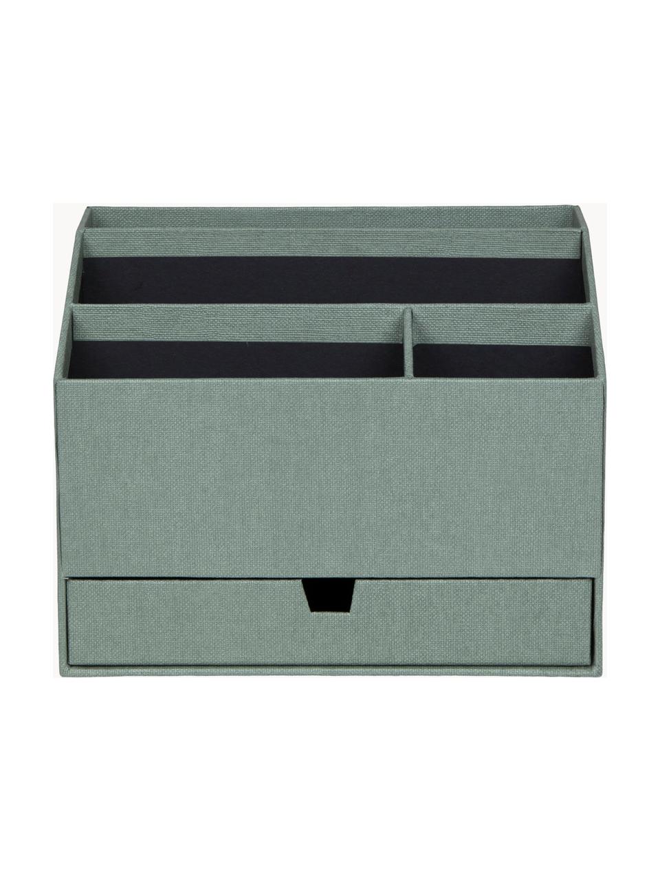 Büro-Organizer Greta, Fester, laminierter Karton, Salbeigrün, B 24 x T 16 cm