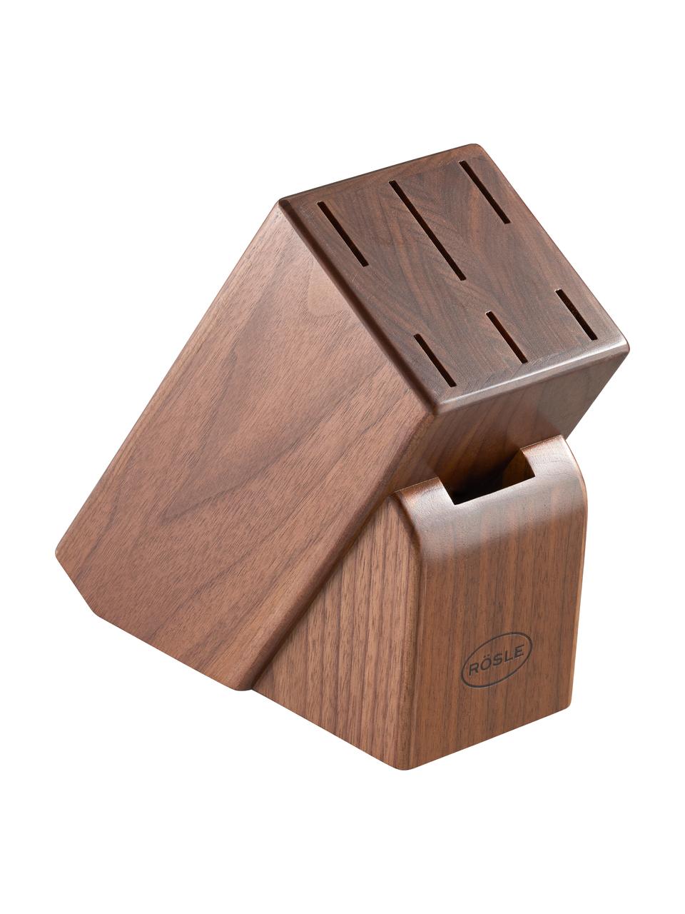 Messenset Passion met messenblok, set van 7, Mes: roestvrij staal X50CrMOV1, Zilverkleurig, walnoothout, Set in verschillende formaten