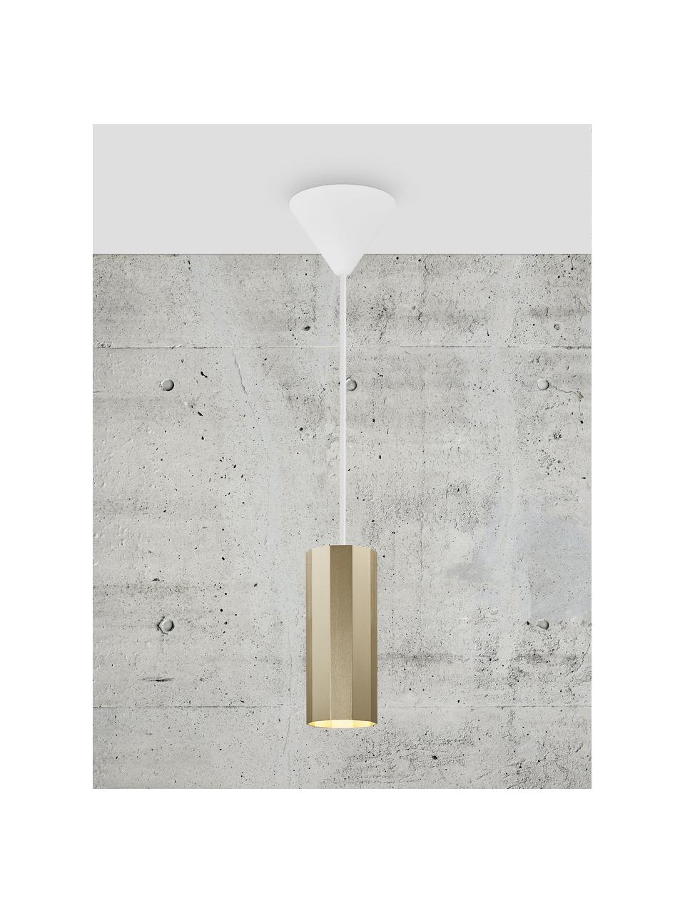 Kleine hanglamp Alanis, Lampenkap: gecoat metaal, Goudkleurig, Ø 6 x H 15 cm