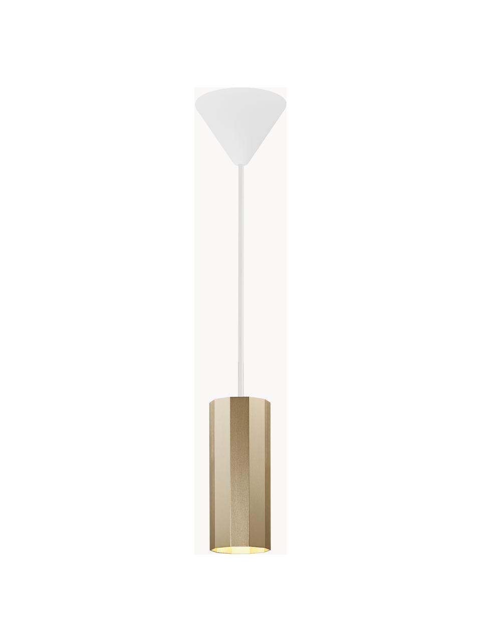 Kleine hanglamp Alanis, Lampenkap: gecoat metaal, Goudkleurig, Ø 6 x H 15 cm