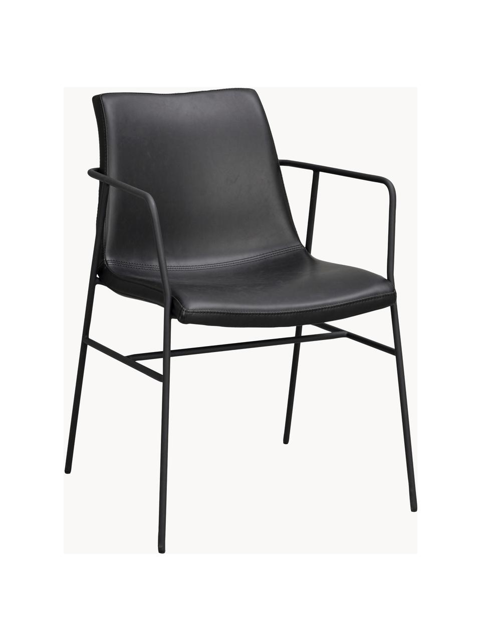 Chaises en cuir synthétique Huntingbay, 2 pièces, Cuir synthétique noir, larg. 54 x prof. 52 cm