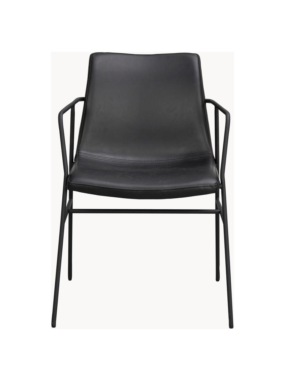 Chaises en cuir synthétique Huntingbay, 2 pièces, Cuir synthétique noir, larg. 54 x prof. 52 cm