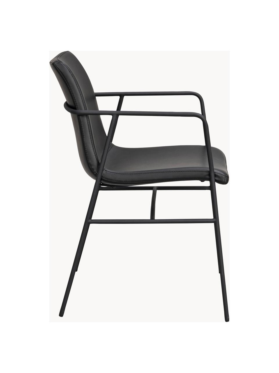 Chaises en cuir synthétique Huntingbay, 2 pièces, Cuir synthétique noir, larg. 54 x prof. 52 cm