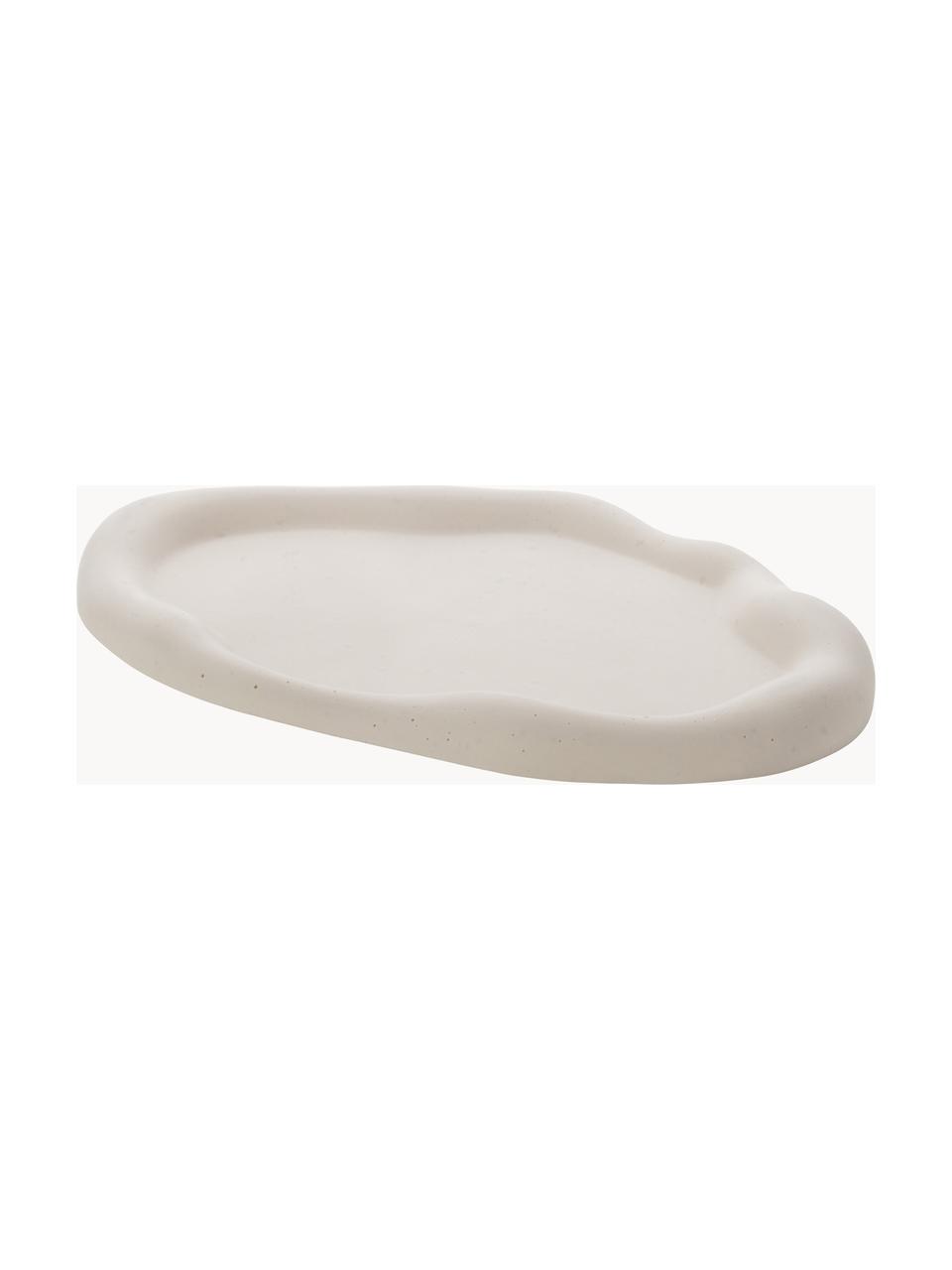 Vassoio decorativo fatto a mano Cloud, Pietra Jesmonite, Bianco crema, Larg. 23 x Prof. 16 cm