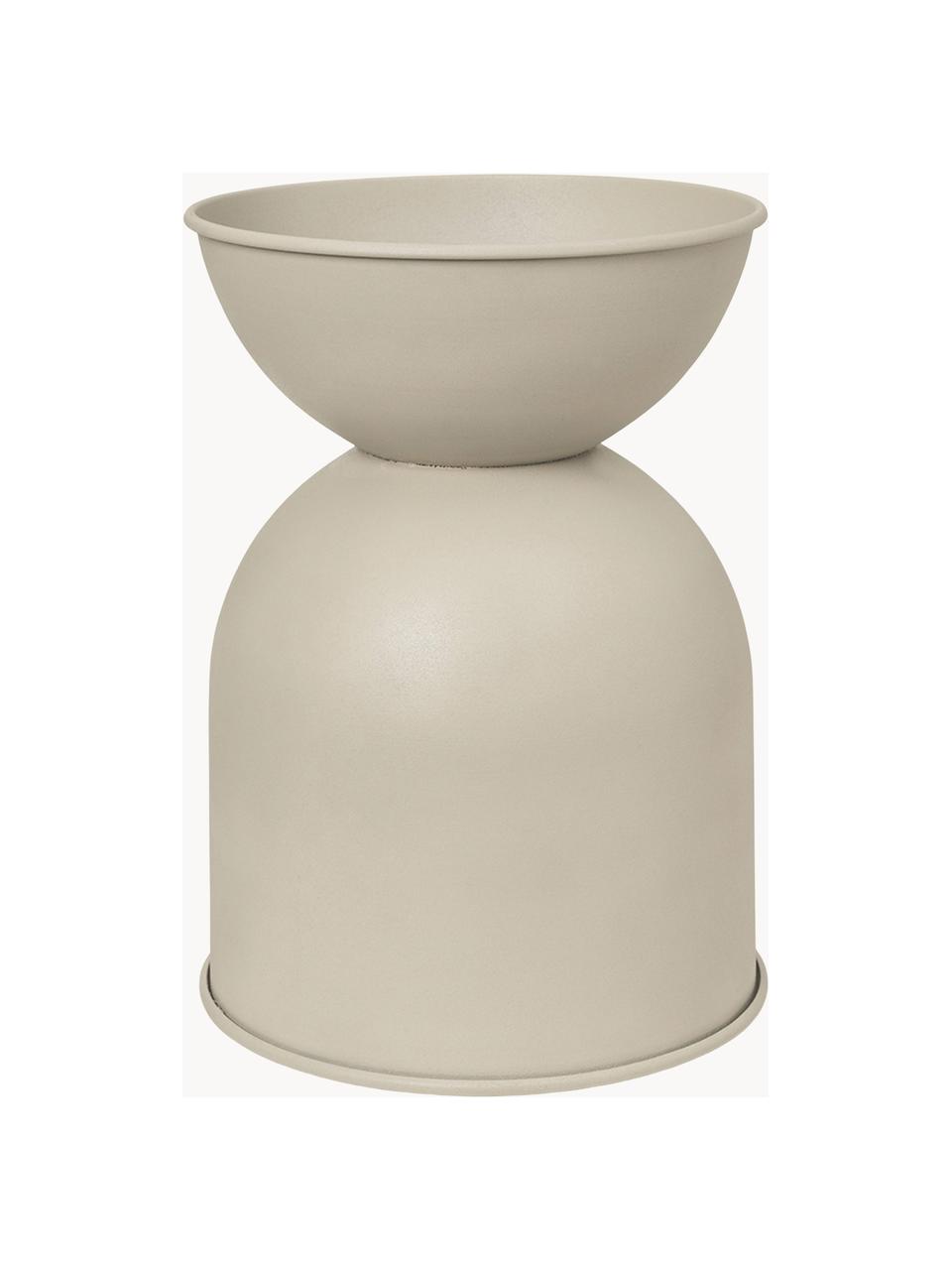 Cache-pot Hourglass, haut. 73 cm, Fer, enduit, Beige clair, mat, Ø 50 x haut. 73 cm