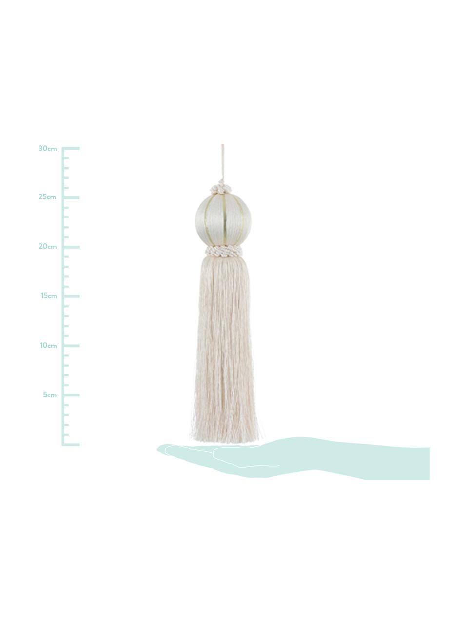 Decoratieve hangers Asena, 2 stuks, Polyester, Wit, Ø 6 x H 27 cm