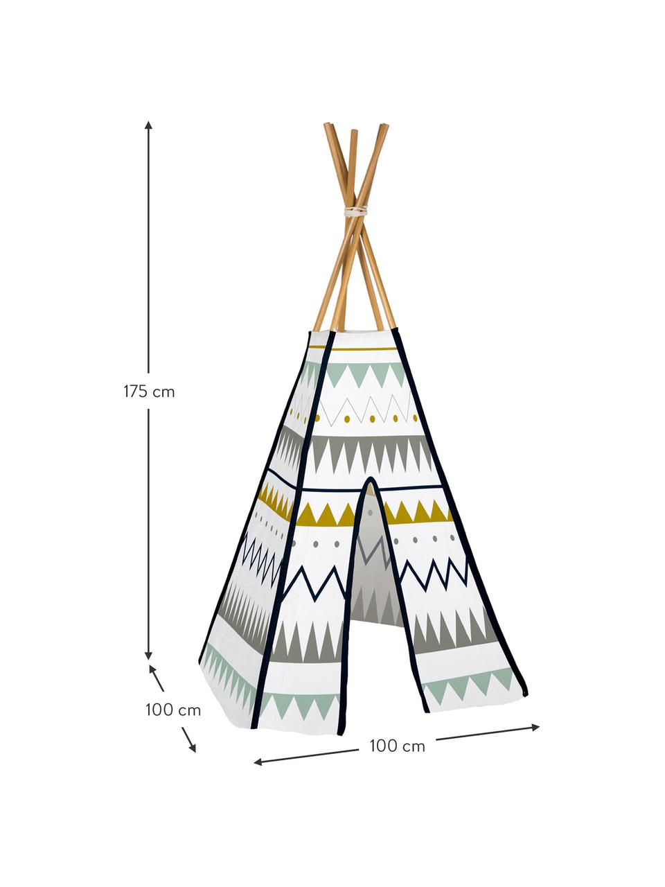 Tipi pour enfant Navajo, Blanc, multicolore, larg. 100 x haut. 175 cm