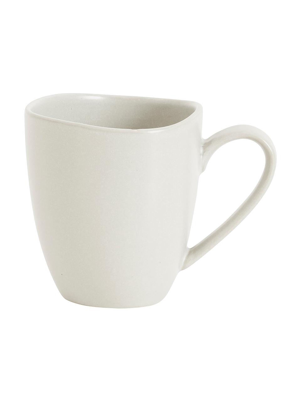 Tazza senza manico in gres bianco opaco Refine 4 pz, Gres, Bianco latteo, Ø 9 x Alt. 10 cm