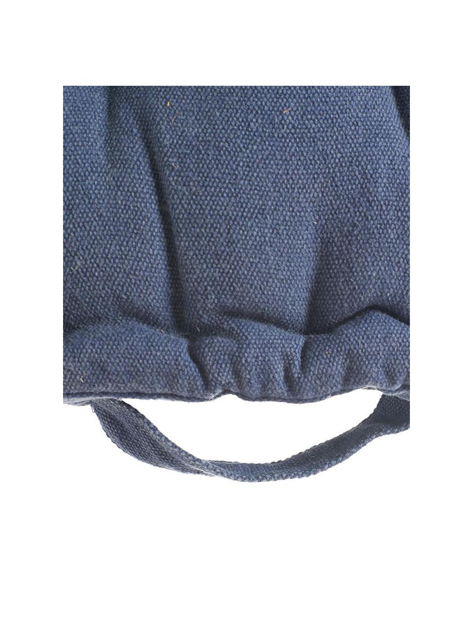 Cojín de asiento Benni, Funda: algodón, Azul, An 40 x L 40 cm