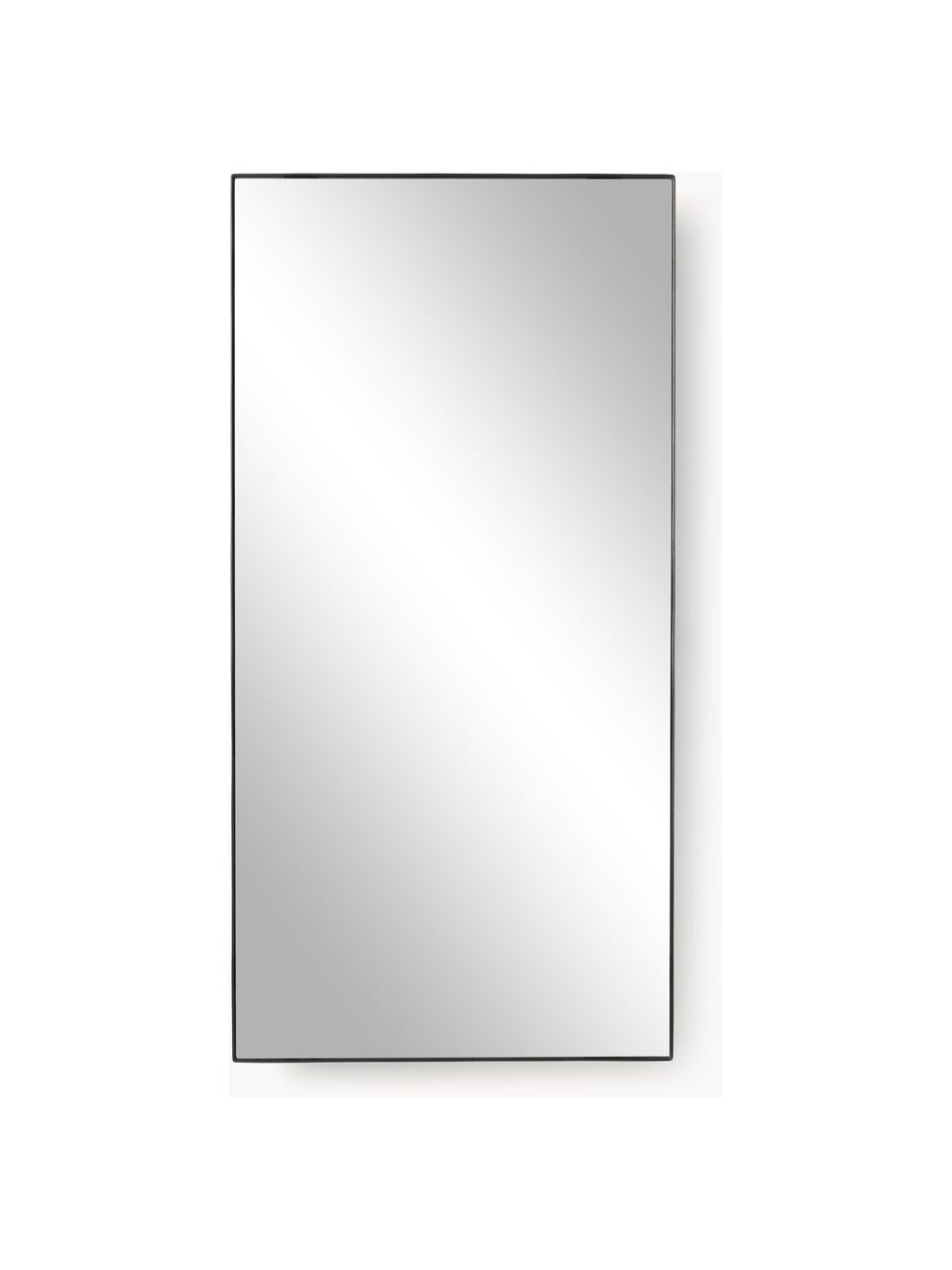 Nástěnné zrcadlo s poličkou Bryan, Černá, Š 45 cm, V 90 cm
