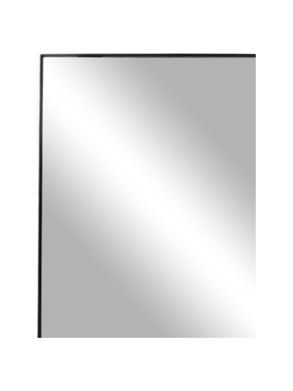 Nástěnné zrcadlo s poličkou Bryan, Černá, Š 45 cm, V 90 cm