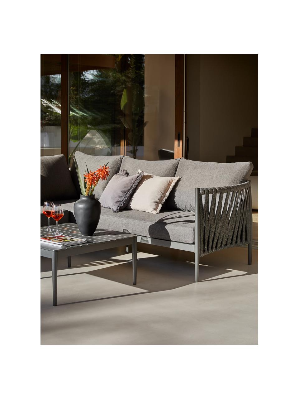 Tuin loungeset Rafael in antraciet, 2-delig, Bekleding: 100% polypropyleen, Frame: gepoedercoat aluminium, Antraciet, Set met verschillende formaten