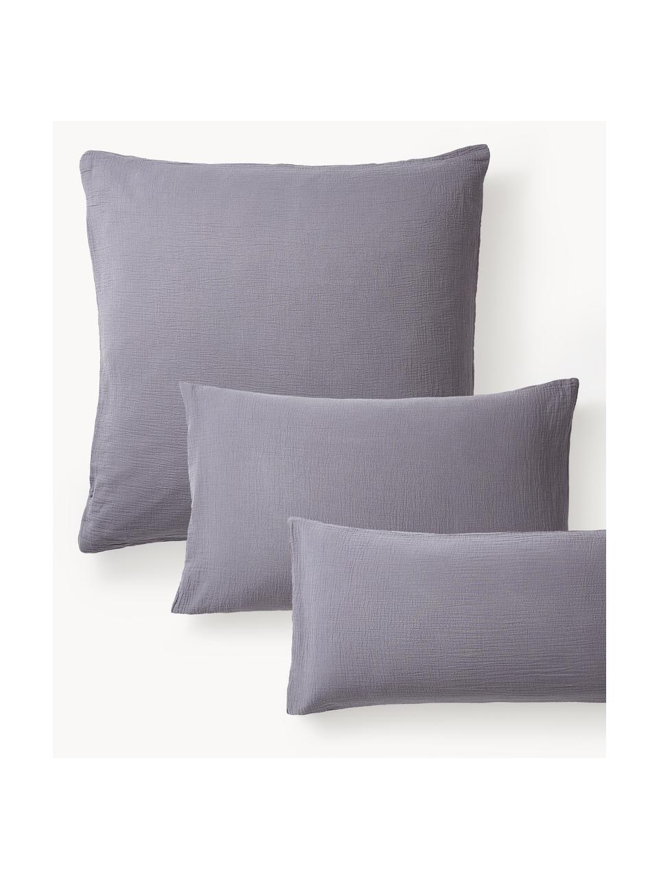 Funda de almohada de muselina Odile, Lavanda, An 50 x L 70 cm