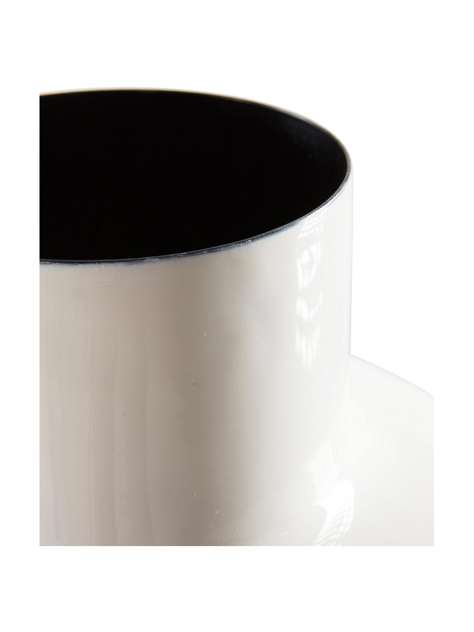 Vase Waco aus Metall, Metall, emailliert, Weiß, Ø 25 x H 43 cm