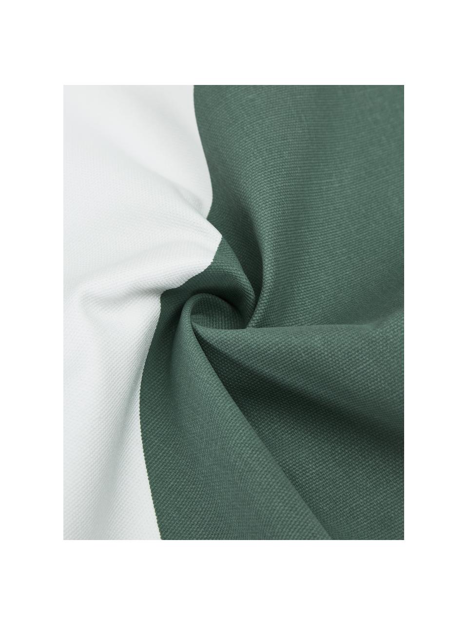 Housse de coussin rectangulaire blanc vert Ren, 100 % coton, Blanc, vert sauge, larg. 30 x long. 50 cm