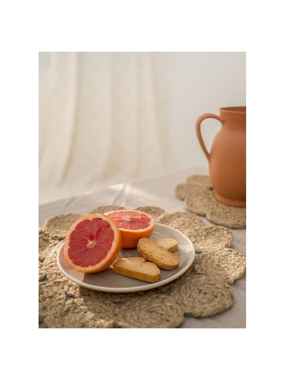 Set de table rond en jute Seville, 100 % jute, Beige, Ø 38 cm