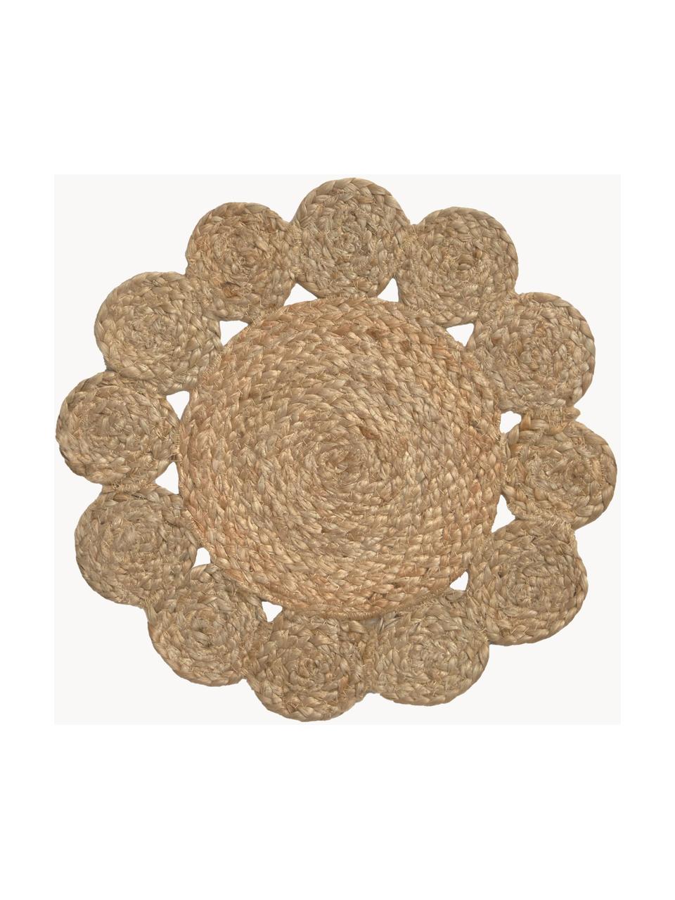 Ronde placemat Sevilla, 100% jute, Beige, Ø 38 cm