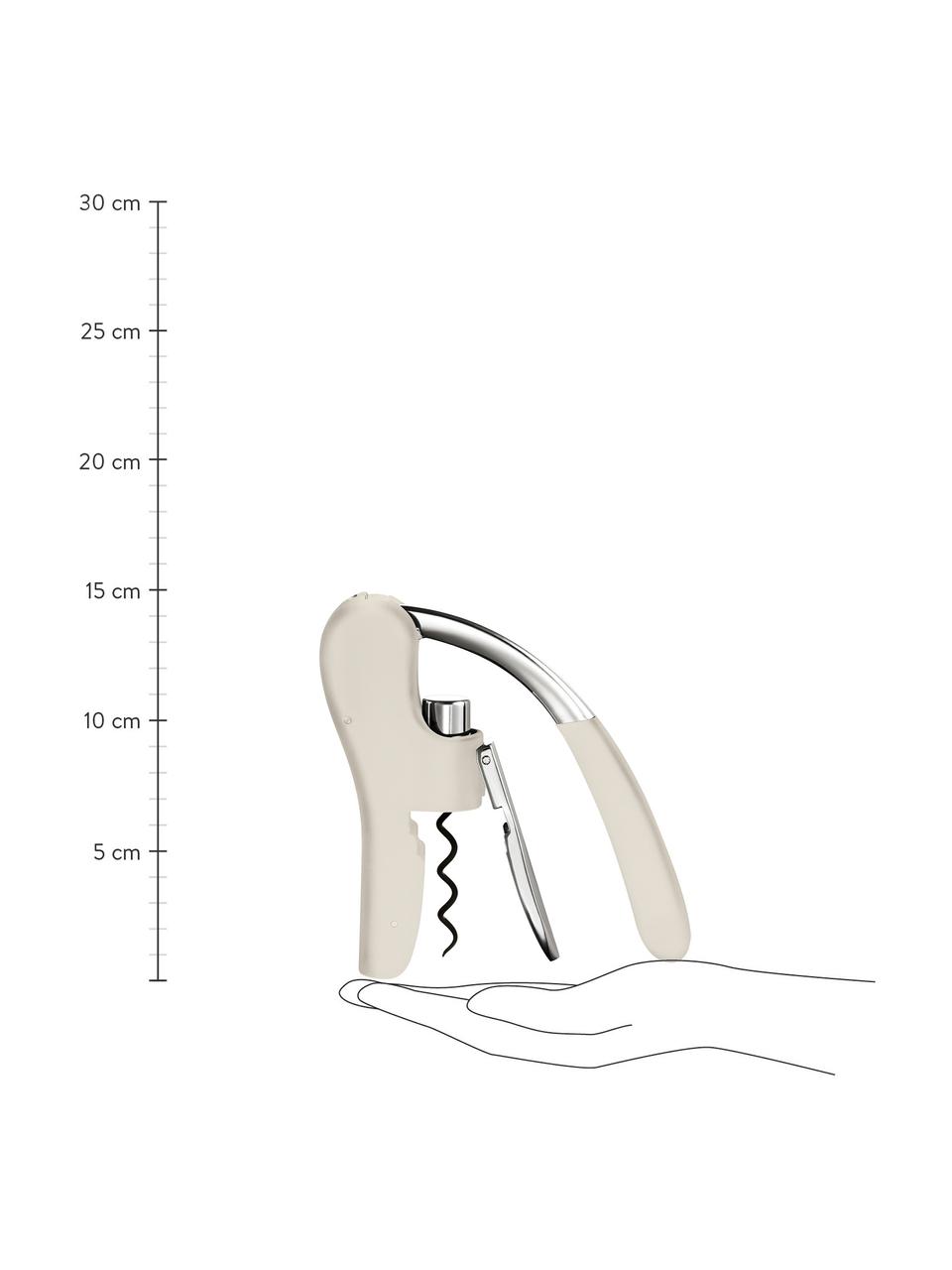 Automatická vývrtka Leverman, Umělá hmota, pochromovaný kov, Béžová, Š 14 cm, V 15 cm