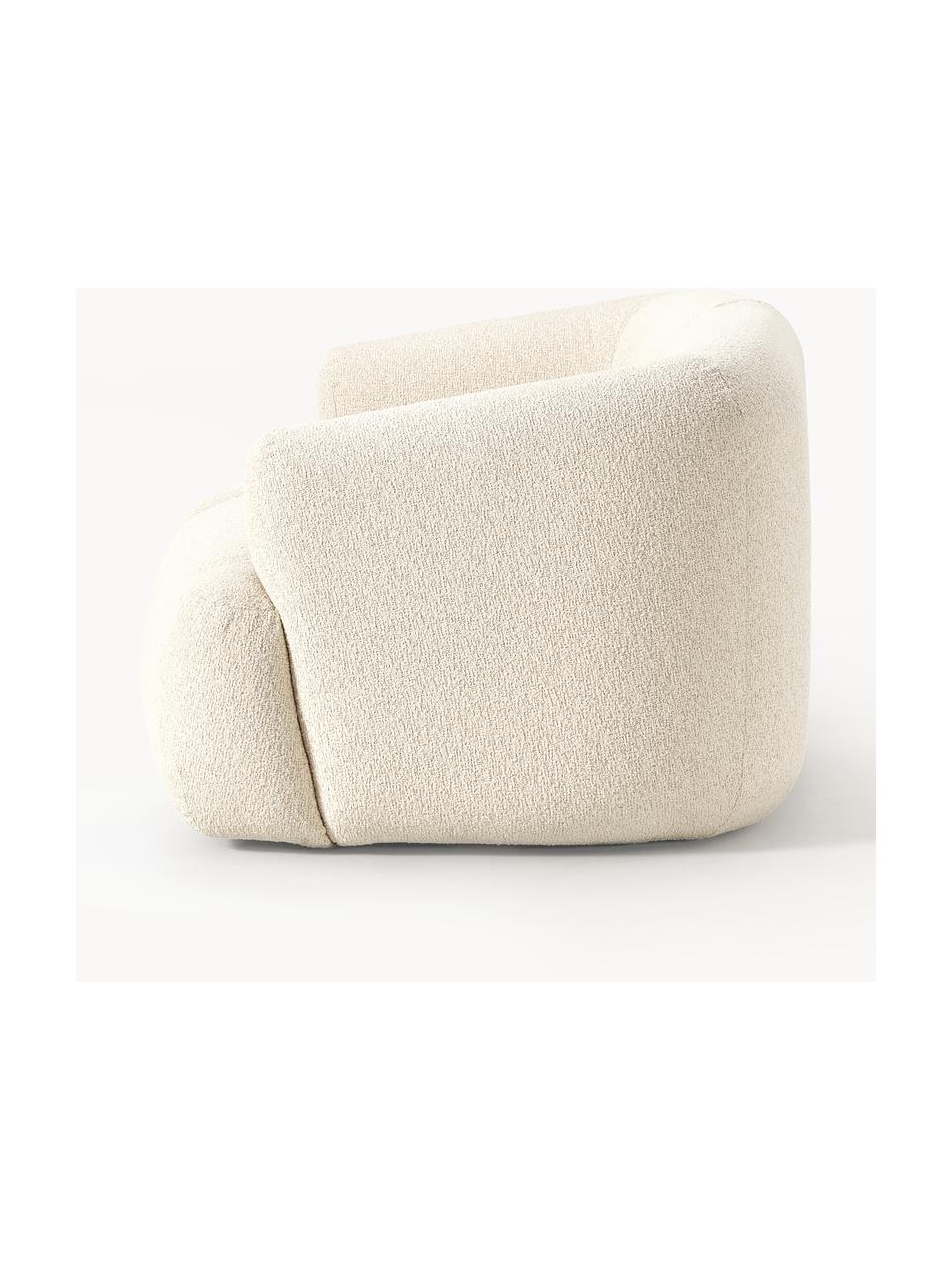 Modulares Bouclé-Sofa Sofia (2-Sitzer), Bezug: Bouclé (100 % Polyester) , Gestell: Fichtenholz, Spanplatte, , Bouclé Off White, B 190 x T 103 cm