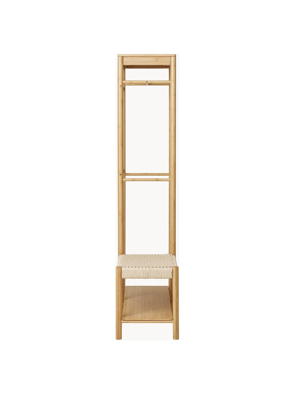 Garderobe Ember aus Bambusholz, Bambusholz, Papierkordel, Bambusholz, Hellbeige, B 36 x H 95 cm