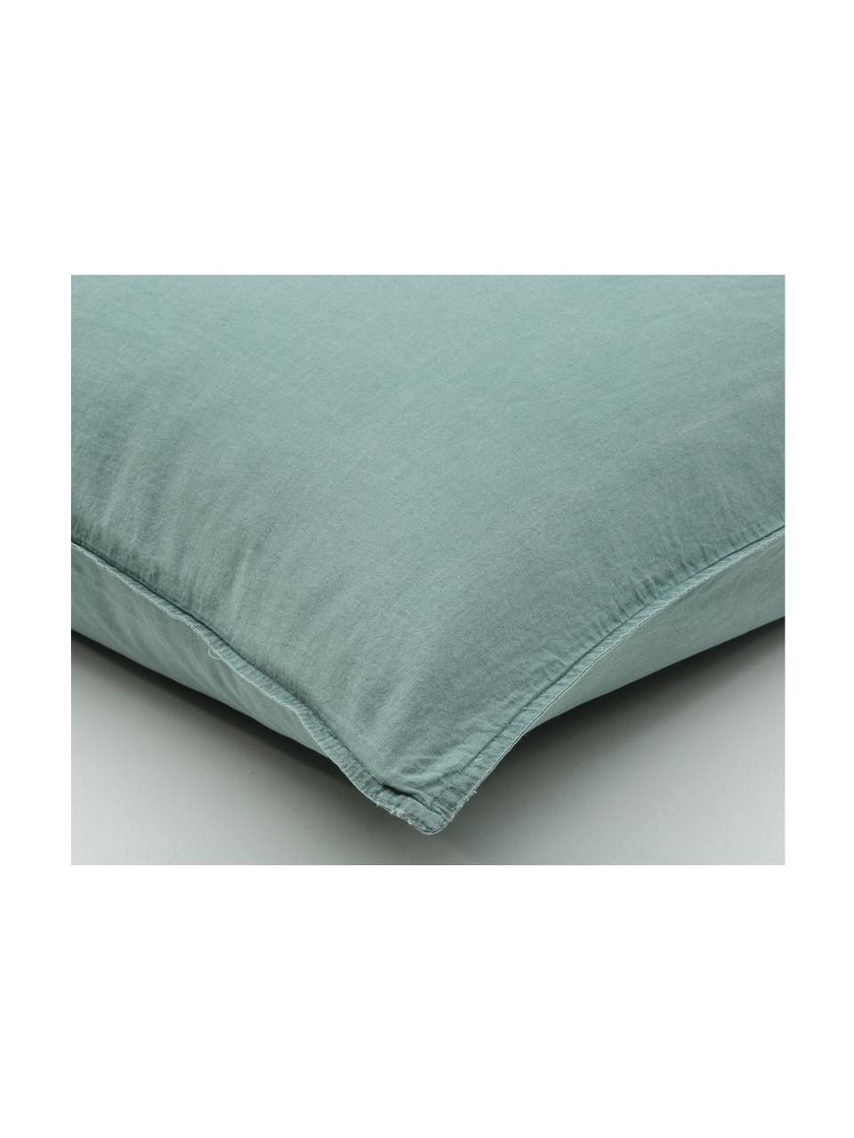Bavlnená posteľná bielizeň s vypraným efektom Guy, Morská zeleň